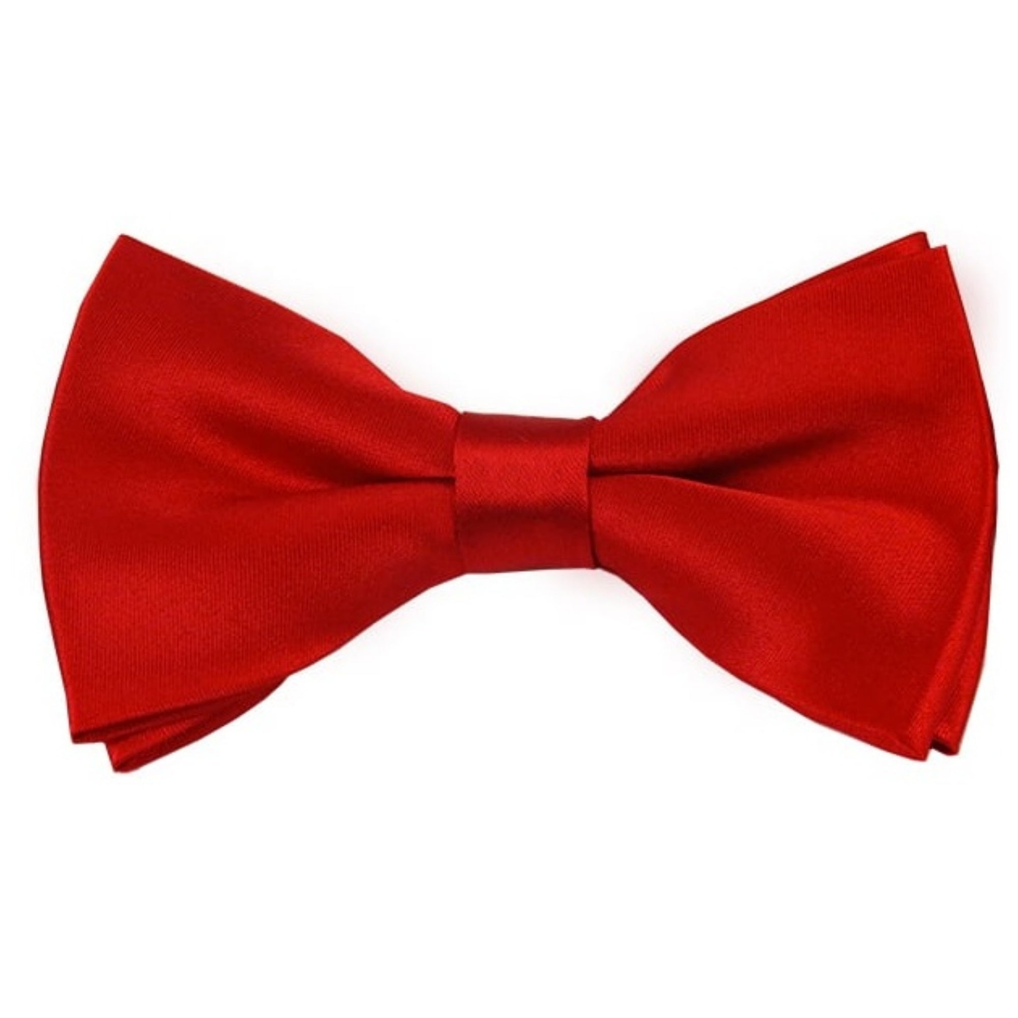 TheDapperTie Men's Solid Color 2.5 W And 4.5 L Inch Pre-Tied adjustable Bow Ties Men's Solid Color Bow Tie TheDapperTie Red  