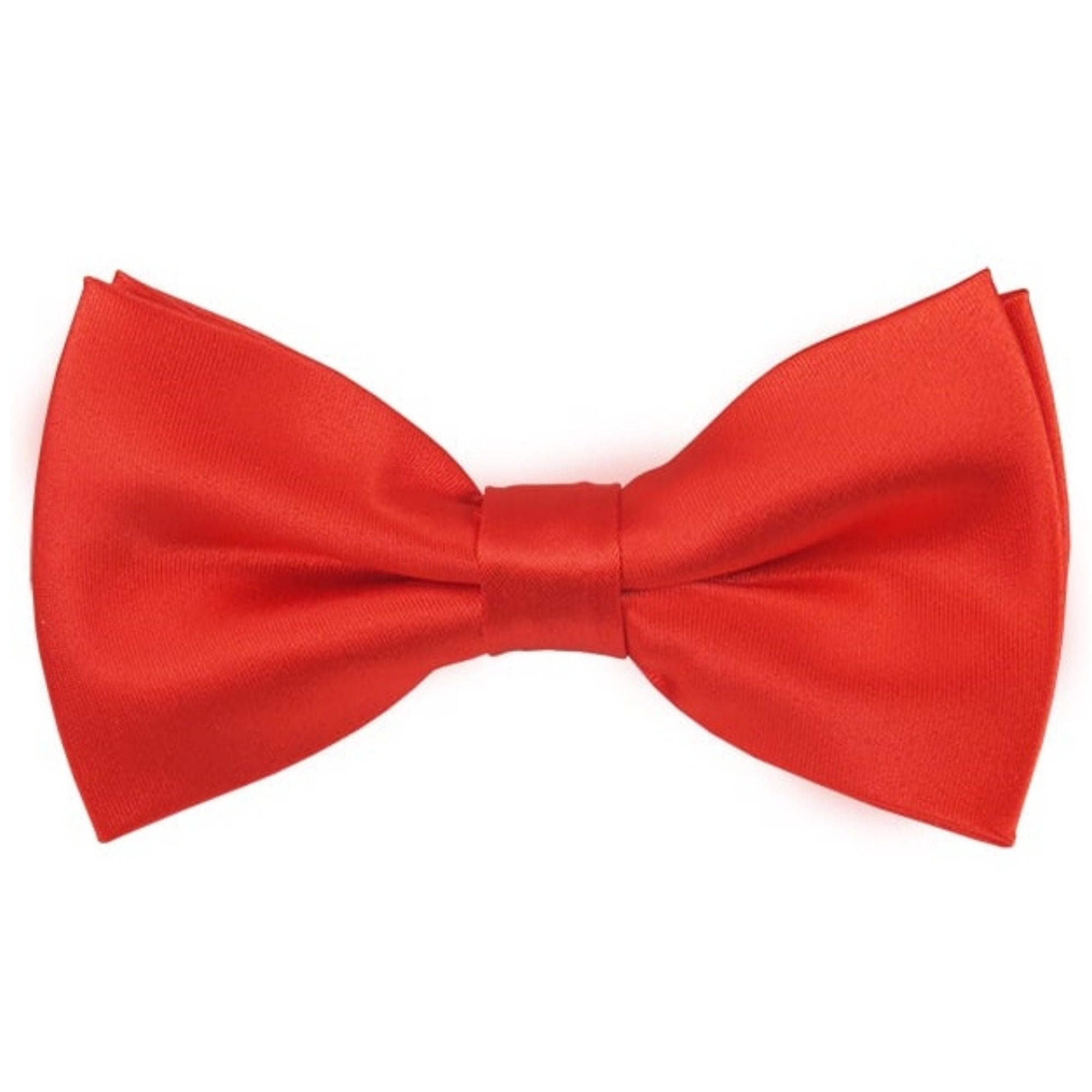 TheDapperTie Men's Solid Color 2.5 W And 4.5 L Inch Pre-Tied adjustable Bow Ties Men's Solid Color Bow Tie TheDapperTie Coral Red  
