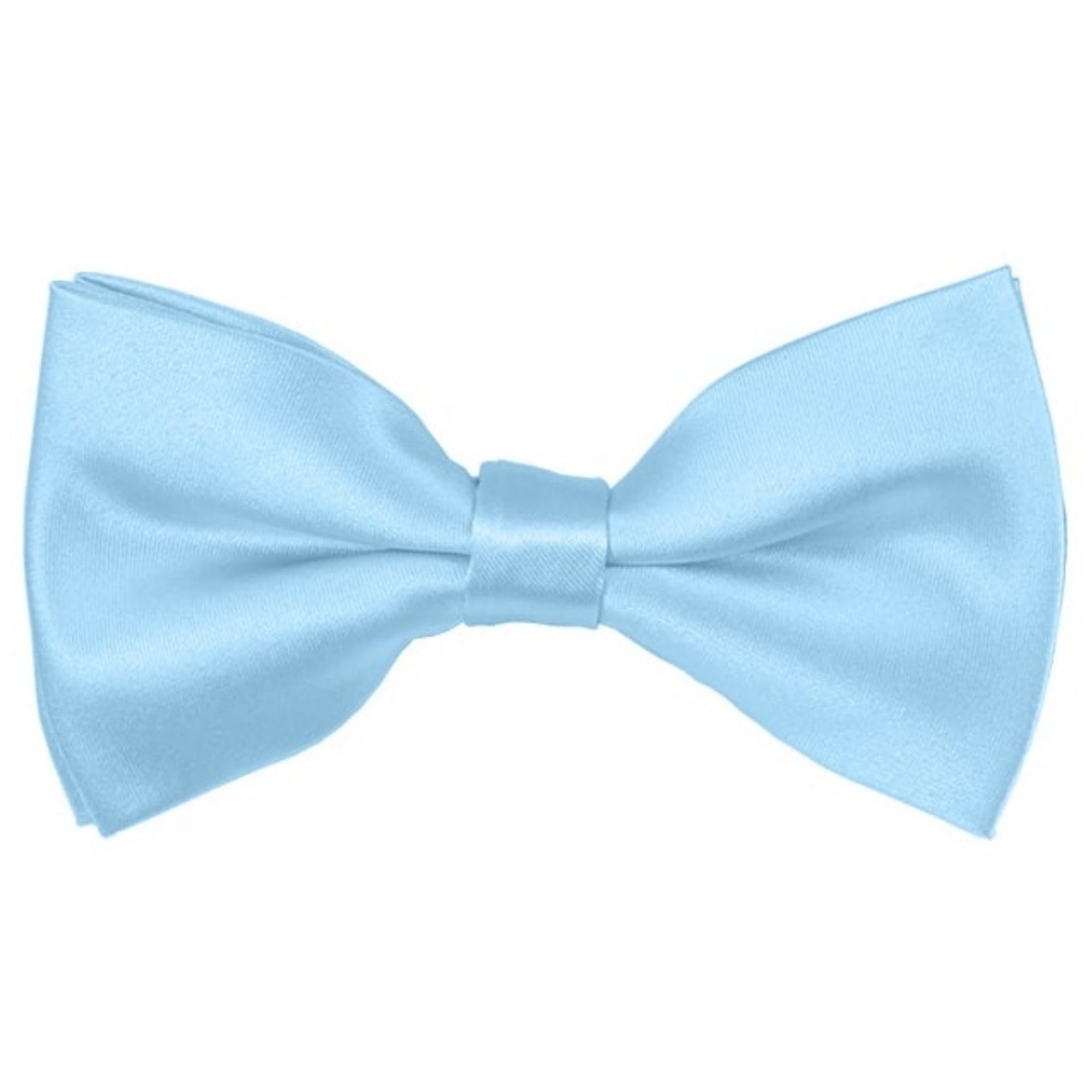 TheDapperTie Men's Solid Color 2.5 W And 4.5 L Inch Pre-Tied adjustable Bow Ties Men's Solid Color Bow Tie TheDapperTie Powder Blue  