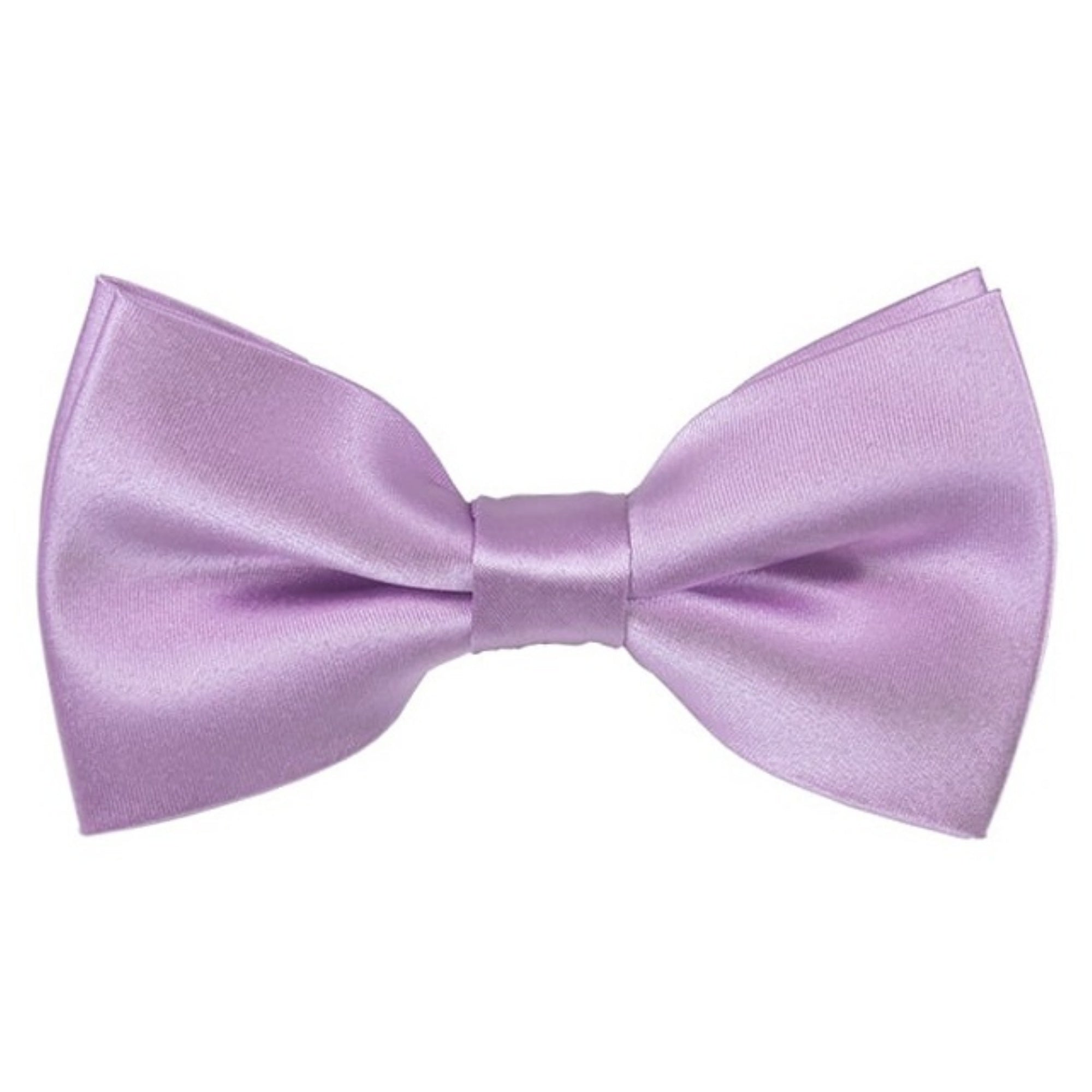 TheDapperTie Men's Solid Color 2.5 W And 4.5 L Inch Pre-Tied adjustable Bow Ties Men's Solid Color Bow Tie TheDapperTie Lavender  