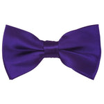 Load image into Gallery viewer, TheDapperTie Men&#39;s Solid Color 2.5 W And 4.5 L Inch Pre-Tied adjustable Bow Ties Men&#39;s Solid Color Bow Tie TheDapperTie Deep Purple  
