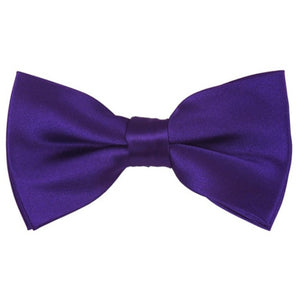 TheDapperTie Men's Solid Color 2.5 W And 4.5 L Inch Pre-Tied adjustable Bow Ties Men's Solid Color Bow Tie TheDapperTie Deep Purple  