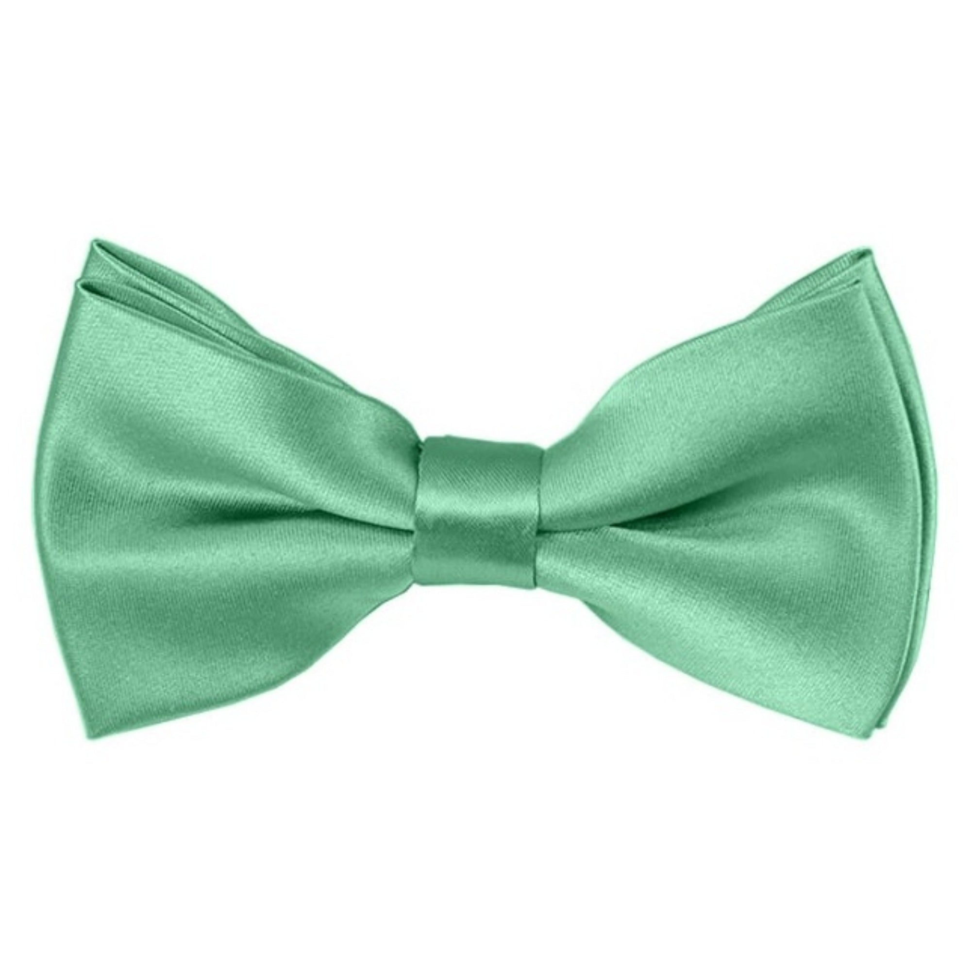 TheDapperTie Men's Solid Color 2.5 W And 4.5 L Inch Pre-Tied adjustable Bow Ties Men's Solid Color Bow Tie TheDapperTie Mint Green  