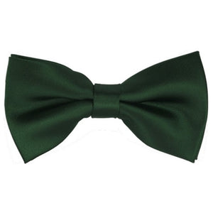 TheDapperTie Men's Solid Color 2.5 W And 4.5 L Inch Pre-Tied adjustable Bow Ties Men's Solid Color Bow Tie TheDapperTie Forest Green  