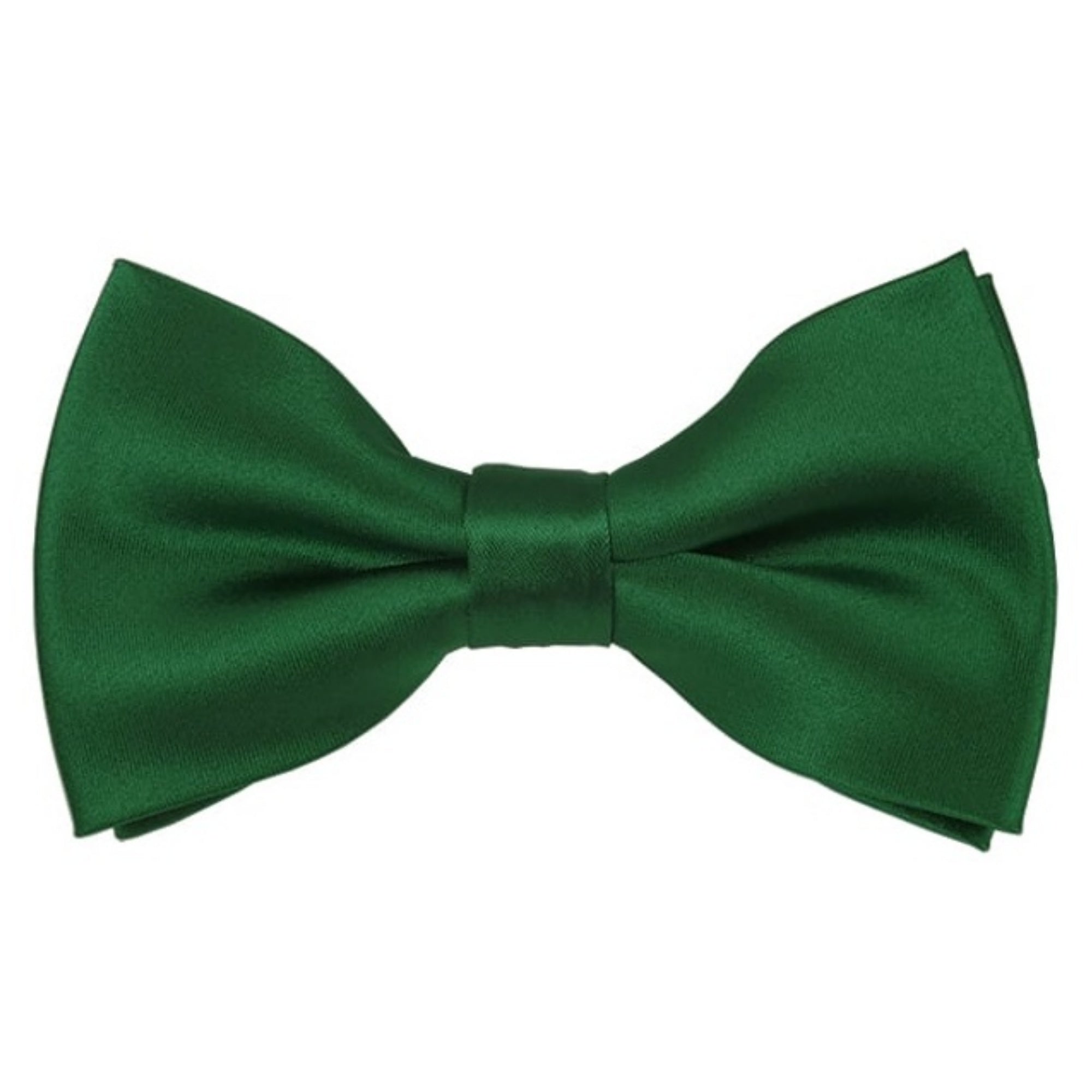 TheDapperTie Men's Solid Color 2.5 W And 4.5 L Inch Pre-Tied adjustable Bow Ties Men's Solid Color Bow Tie TheDapperTie Kelly Green  