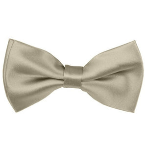 TheDapperTie Men's Solid Color 2.5 W And 4.5 L Inch Pre-Tied adjustable Bow Ties Men's Solid Color Bow Tie TheDapperTie Beige  