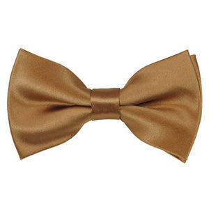 TheDapperTie Men's Solid Color 2.5 W And 4.5 L Inch Pre-Tied adjustable Bow Ties Men's Solid Color Bow Tie TheDapperTie Copper  