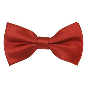 TheDapperTie Men's Solid Color 2.5 W And 4.5 L Inch Pre-Tied adjustable Bow Ties Men's Solid Color Bow Tie TheDapperTie Rust  