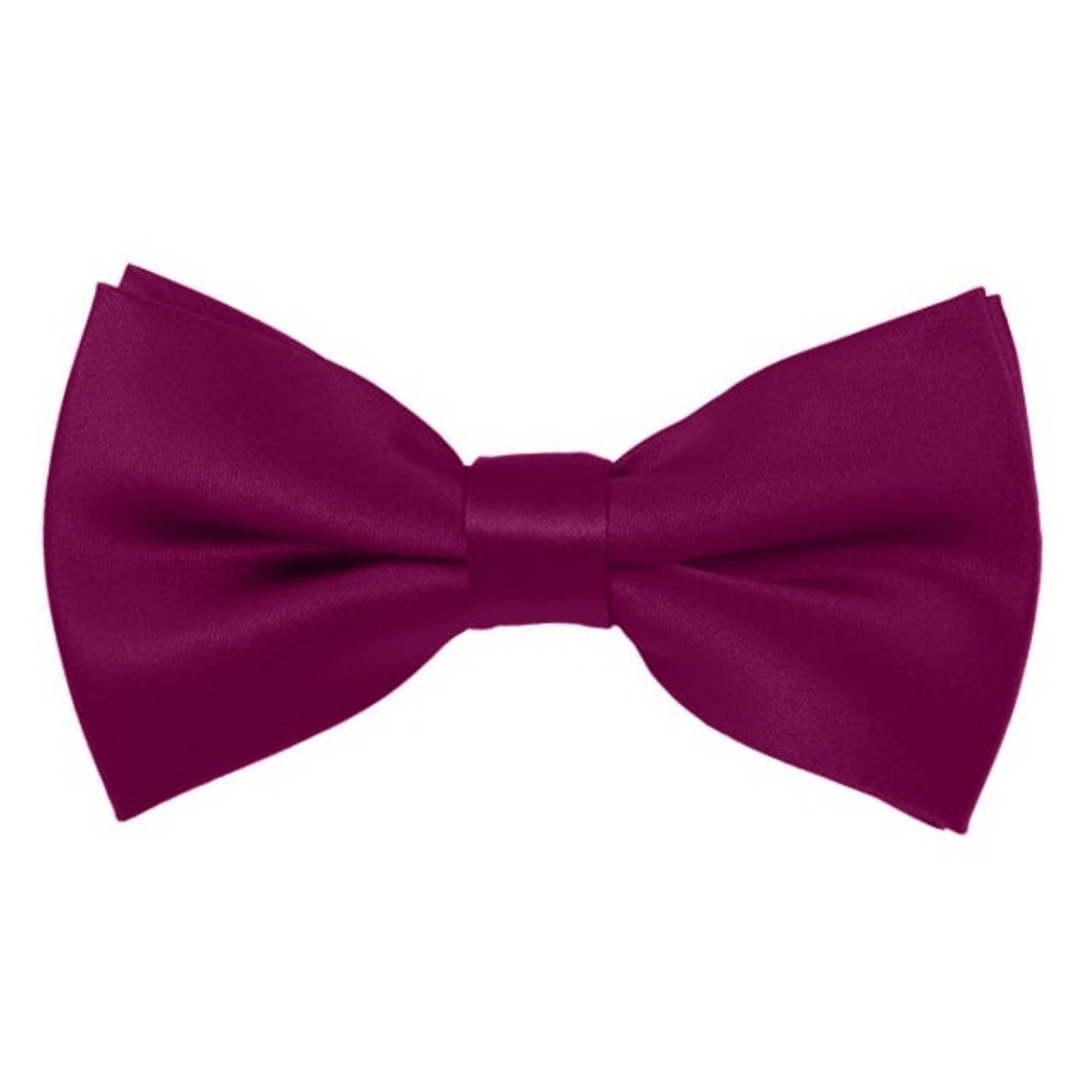 TheDapperTie Men's Solid Color 2.5 W And 4.5 L Inch Pre-Tied adjustable Bow Ties Men's Solid Color Bow Tie TheDapperTie Raspberry  