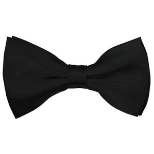 TheDapperTie Men's Solid Color 2.5 W And 4.5 L Inch Pre-Tied adjustable Bow Ties Men's Solid Color Bow Tie TheDapperTie Black  
