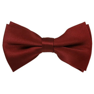 TheDapperTie Men's Solid Color 2.5 W And 4.5 L Inch Pre-Tied adjustable Bow Ties Men's Solid Color Bow Tie TheDapperTie Burgundy  