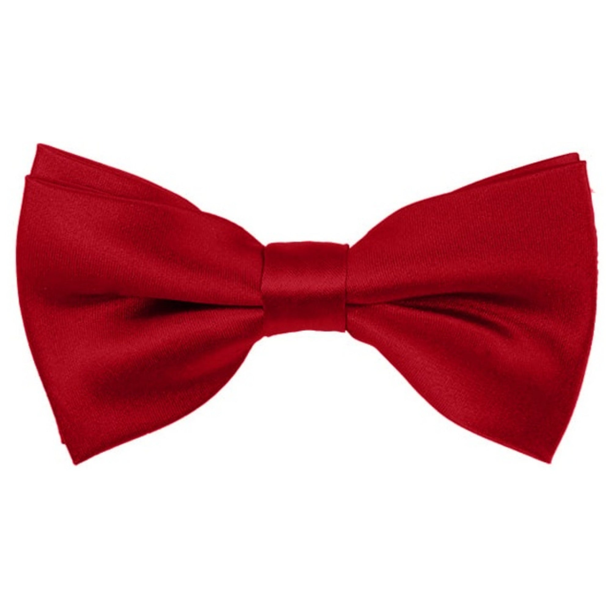 TheDapperTie Men's Solid Color 2.5 W And 4.5 L Inch Pre-Tied adjustable Bow Ties Men's Solid Color Bow Tie TheDapperTie Crimson Red  