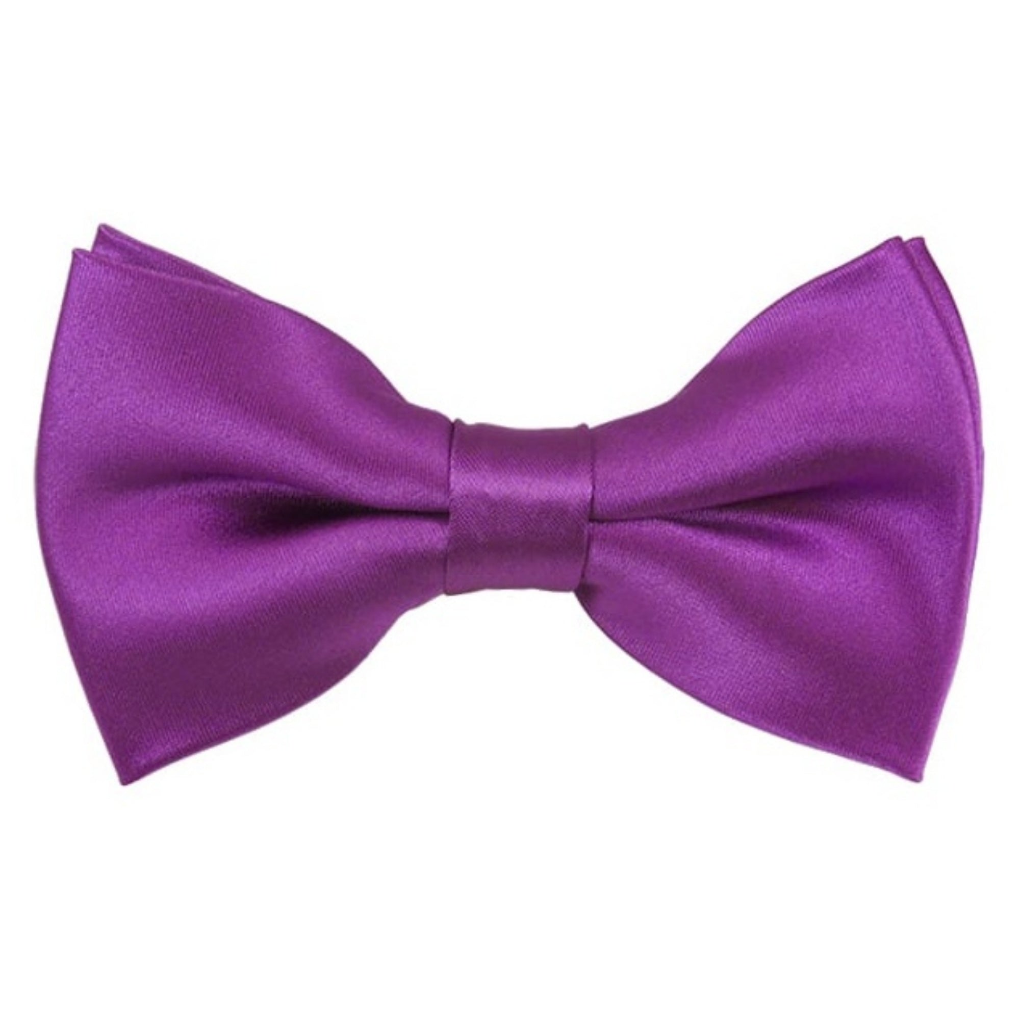 TheDapperTie Men's Solid Color 2.5 W And 4.5 L Inch Pre-Tied adjustable Bow Ties Men's Solid Color Bow Tie TheDapperTie Plum Violet  