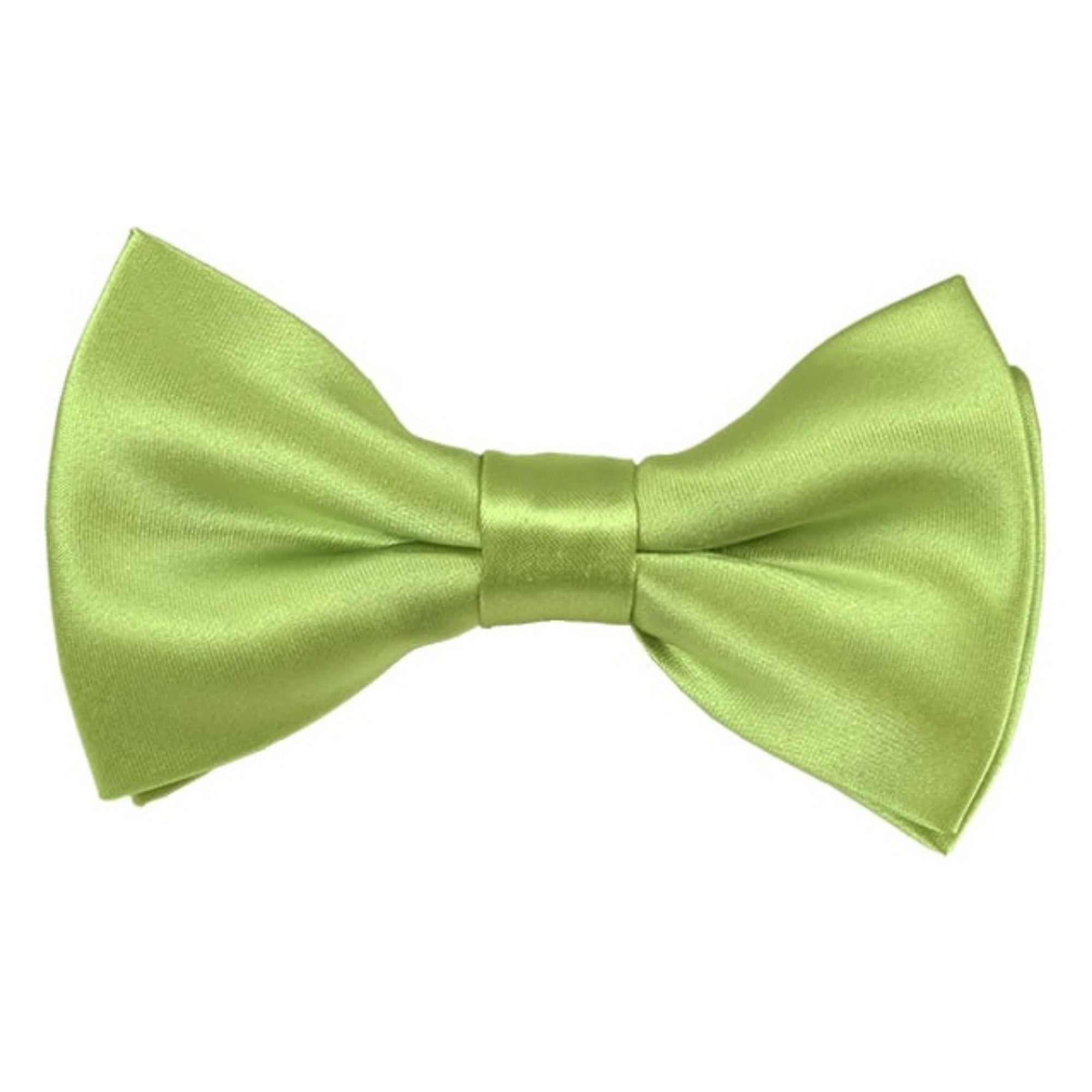 TheDapperTie Men's Solid Color 2.5 W And 4.5 L Inch Pre-Tied adjustable Bow Ties Men's Solid Color Bow Tie TheDapperTie Pear Green  