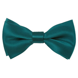 TheDapperTie Men's Solid Color 2.5 W And 4.5 L Inch Pre-Tied adjustable Bow Ties Men's Solid Color Bow Tie TheDapperTie Oasis Blue  