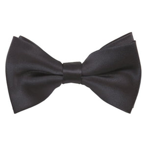 TheDapperTie Men's Solid Color 2.5 W And 4.5 L Inch Pre-Tied adjustable Bow Ties Men's Solid Color Bow Tie TheDapperTie Charcoal Gray  