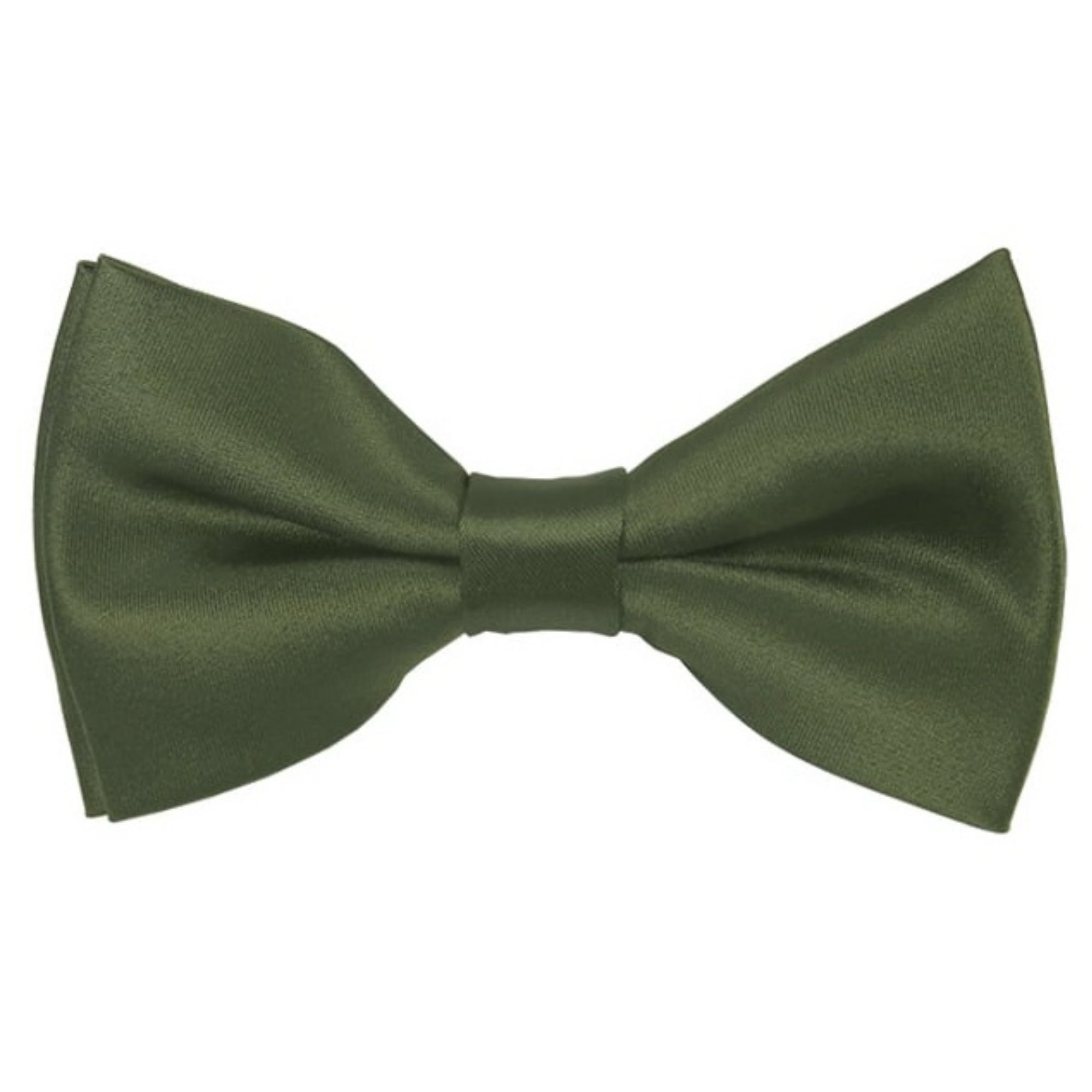 TheDapperTie Men's Solid Color 2.5 W And 4.5 L Inch Pre-Tied adjustable Bow Ties Men's Solid Color Bow Tie TheDapperTie Dark Olive  