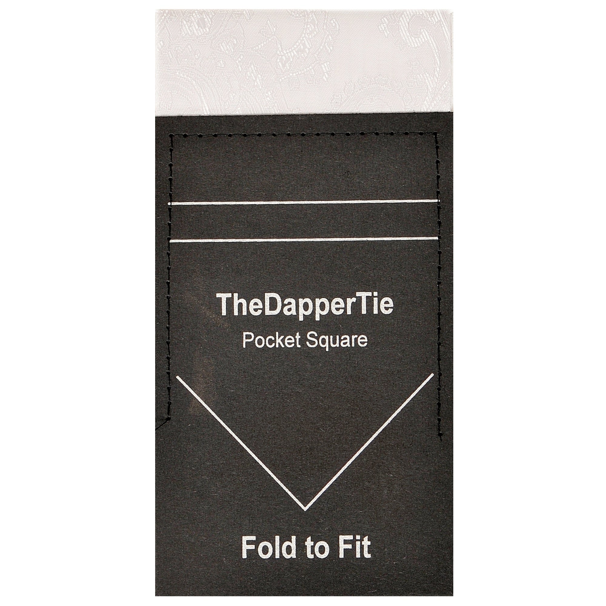 TheDapperTie - New Men's Paisley Flat Pre Folded Pocket Square on Card Prefolded Pocket Squares TheDapperTie Off White Regular 
