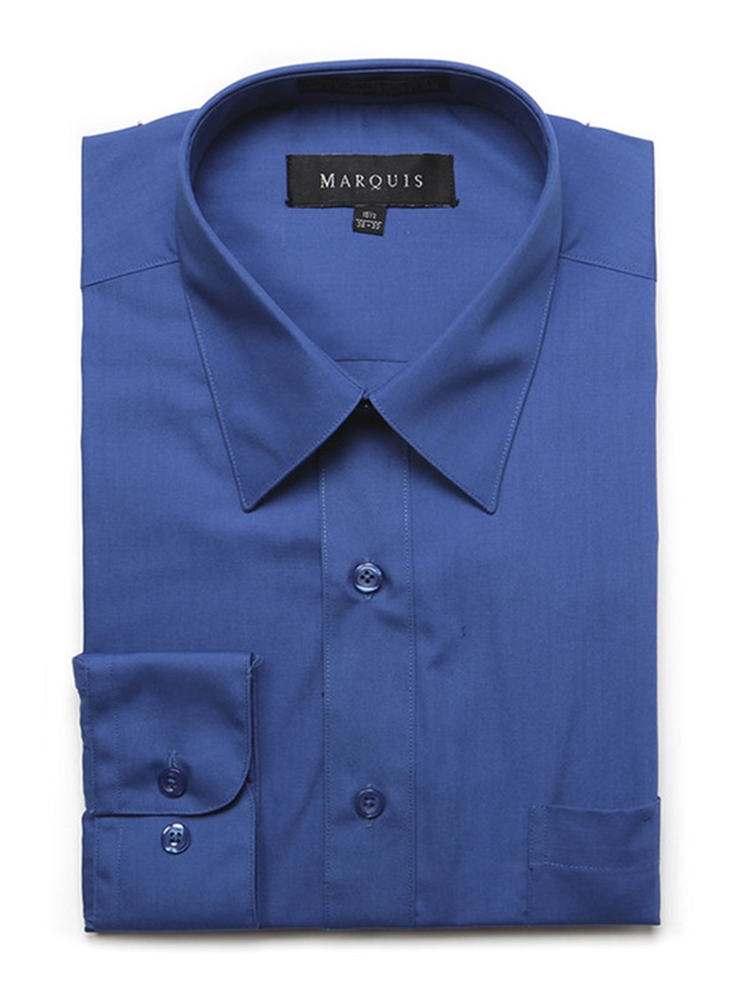Marquis Men's Long Sleeve Regular Fit Big & Tall Size Dress Shirt Big & Tall Size Dress Shirt Marquis Royal Blue 6XL 24 Neck 38/39 Sleeve 