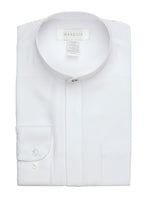 Load image into Gallery viewer, Marquis Long Sleeve Banded Collar Shirt Size  S To XXXL Banded Collar Shirt Marquis White Small 14.5, 32-33 
