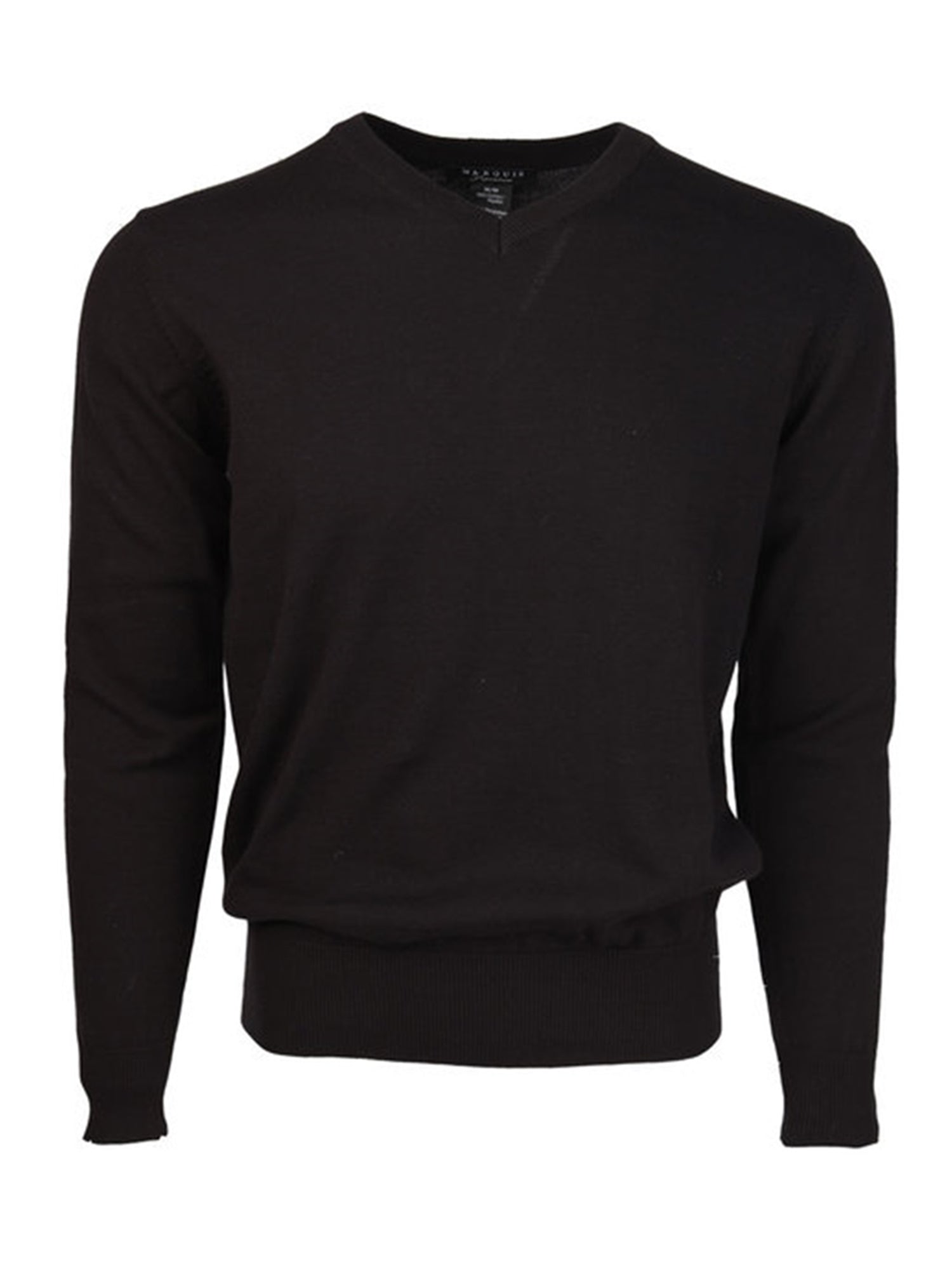 Marquis Modern Fit Solid V-neck Cotton Sweater Sweater Marquis Black S 