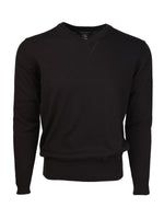 Load image into Gallery viewer, Marquis Men&#39;s Modern Fit Solid V-neck Cotton Sweater Sweater TheDapperTie Black Small 
