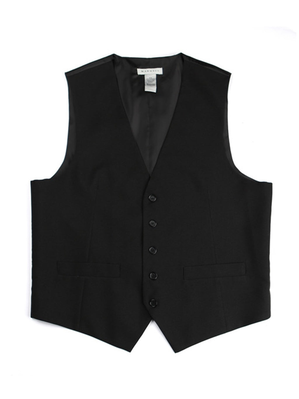 Marquis Men's Streamlined 5 Button Formal Suit Vest Vests Marquis Black XS 