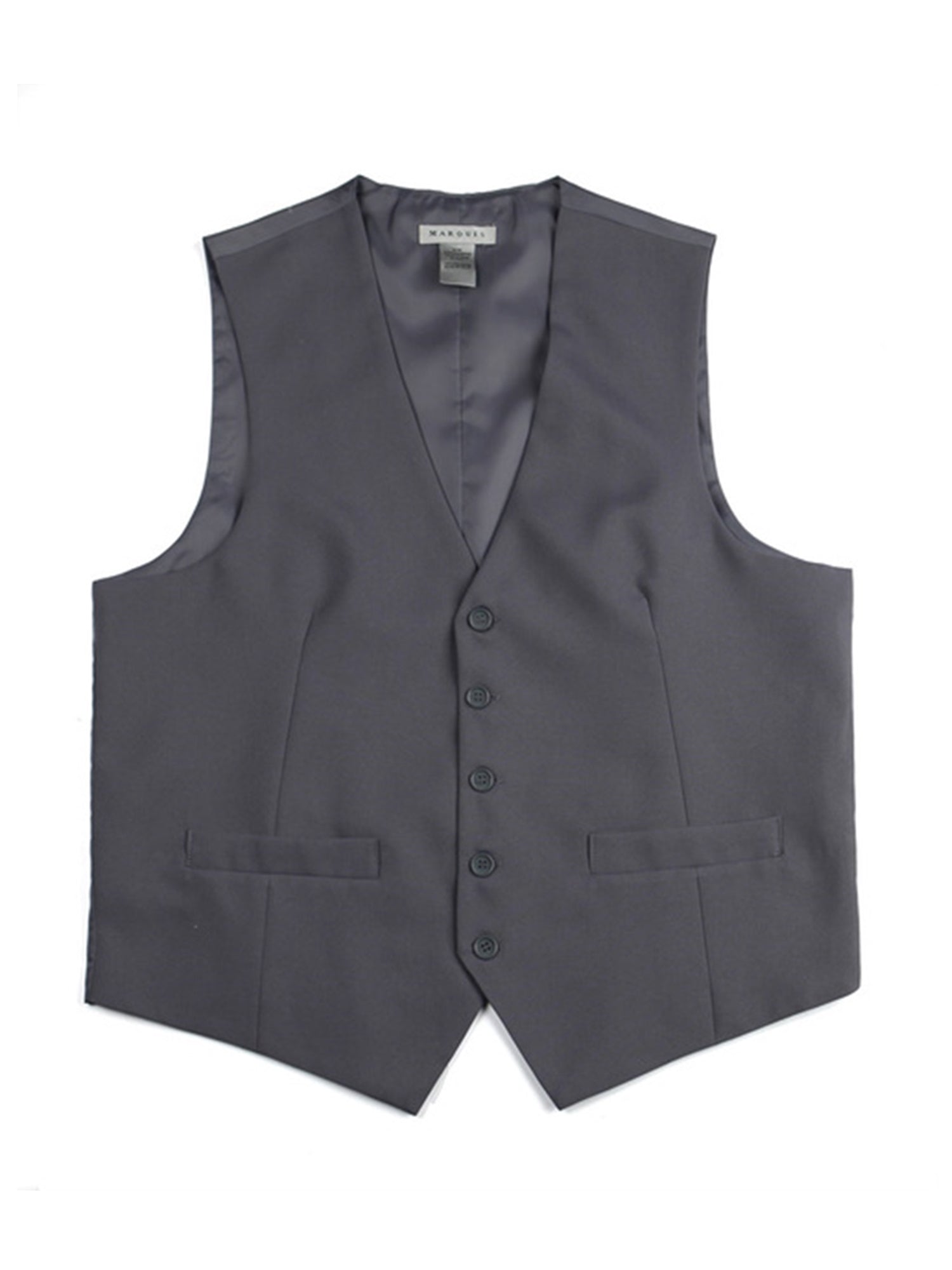 Marquis Men's Streamlined 5 Button Formal Suit Vest Vests Marquis Charcoal XS 