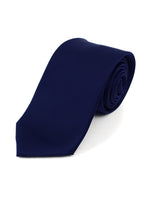Load image into Gallery viewer, Boy&#39;s Age 12-18 Solid Color Poly Neck Tie Boy&#39;s Solid Color Neck Tie TheDapperTie Navy 49&quot; 
