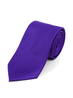 Load image into Gallery viewer, Boy&#39;s Age 12-18 Solid Color Poly Neck Tie Boy&#39;s Solid Color Neck Tie TheDapperTie Purple 49&quot; 
