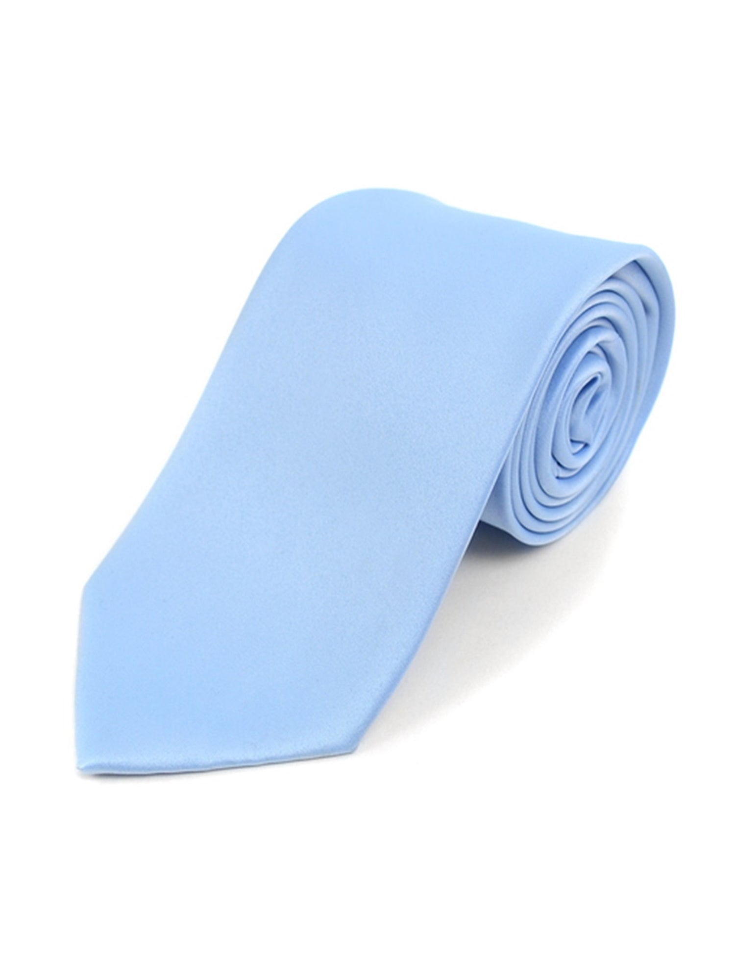 Boy's Age 12-18 Solid Color Poly Neck Tie Boy's Solid Color Neck Tie TheDapperTie Sky Blue 49" 