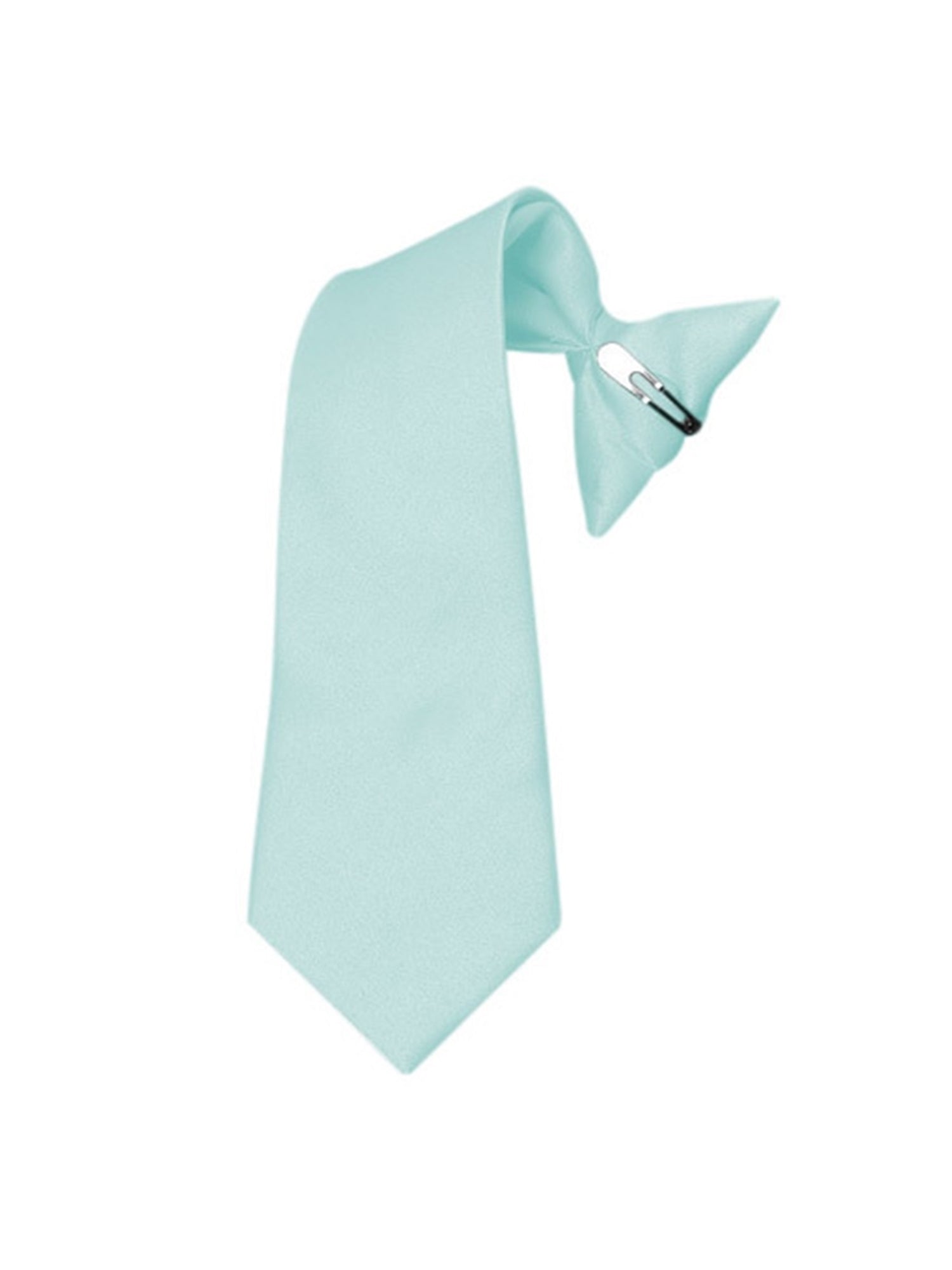 Boy's Solid Color Pre-tied Clip On Neck Tie Neck Tie TheDapperTie Baby Blue 8" x 2.5" 