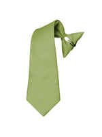 Load image into Gallery viewer, Boy&#39;s Solid Color Pre-tied Clip On Neck Tie Neck Tie TheDapperTie Sage 8&quot; x 2.5&quot; 

