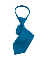 Load image into Gallery viewer, Boy&#39;s Solid Color Pre-tied Zipper Neck Tie Dapper Neckwear TheDapperTie Cobalt 8&quot; x 2&quot; 
