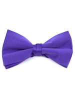 Load image into Gallery viewer, Young Boy&#39;s Pre-tied Clip On Bow Tie - Formal Tuxedo Solid Color Boy&#39;s Solid Color Bow Tie TheDapperTie Purple One Size 
