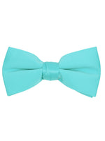 Load image into Gallery viewer, Men&#39;s Pre-tied Adjustable Length Bow Tie - Formal Tuxedo Solid Color Men&#39;s Solid Color Bow Tie TheDapperTie Turquoise One Size 
