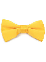Load image into Gallery viewer, Young Boy&#39;s Pre-tied Clip On Bow Tie - Formal Tuxedo Solid Color Boy&#39;s Solid Color Bow Tie TheDapperTie Yellow One Size 
