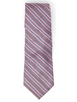 Load image into Gallery viewer, Men&#39;s Silk Woven Wedding Neck Tie Collection Neck Tie TheDapperTie Grey, Pink And Red Stripes Regular 
