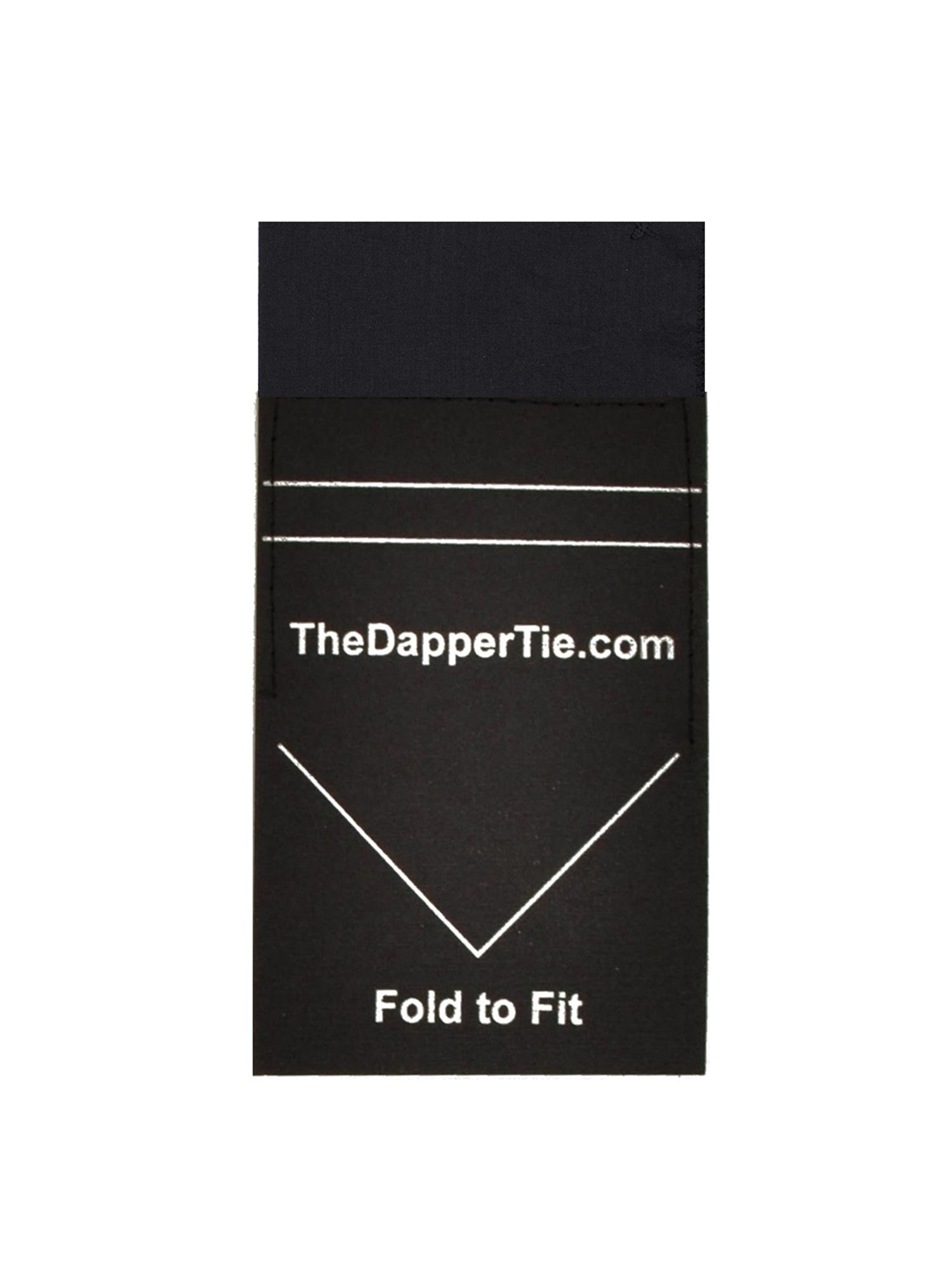TheDapperTie - Men's Extra Thick Cotton Flat Pre Folded Pocket Square on Card Prefolded Pocket Squares TheDapperTie Black Regular 