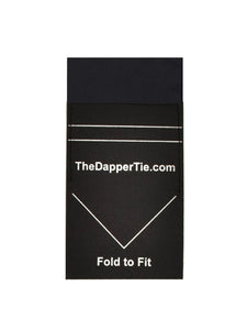 TheDapperTie - Men's Extra Thick Cotton Flat Pre Folded Pocket Square on Card Prefolded Pocket Squares TheDapperTie Black Regular 
