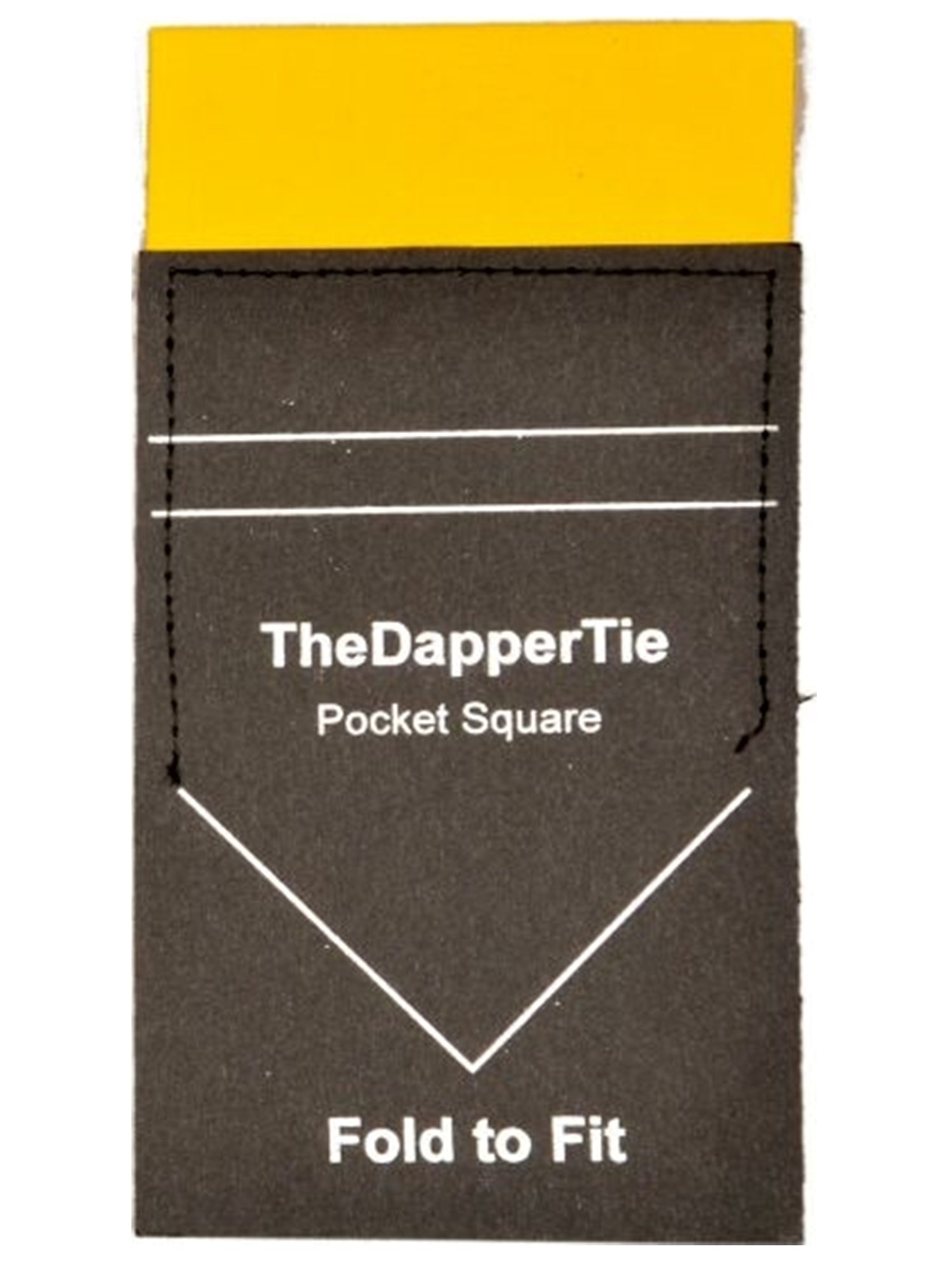TheDapperTie - Men's Extra Thick Cotton Flat Pre Folded Pocket Square on Card Prefolded Pocket Squares TheDapperTie Yellow Regular 