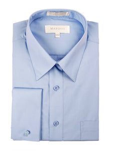 Marquis Men's Regular Fit French Cuff Dress Shirt - Cufflinks Included French Cuff Dress Shirt Marquis Light Blue 14.5 Neck 32/33 Sleeve 