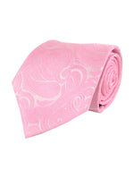 Load image into Gallery viewer, Men&#39;s Paisley Microfiber Poly Woven Wedding Neck Tie Neck Tie TheDapperTie Pink Regular 
