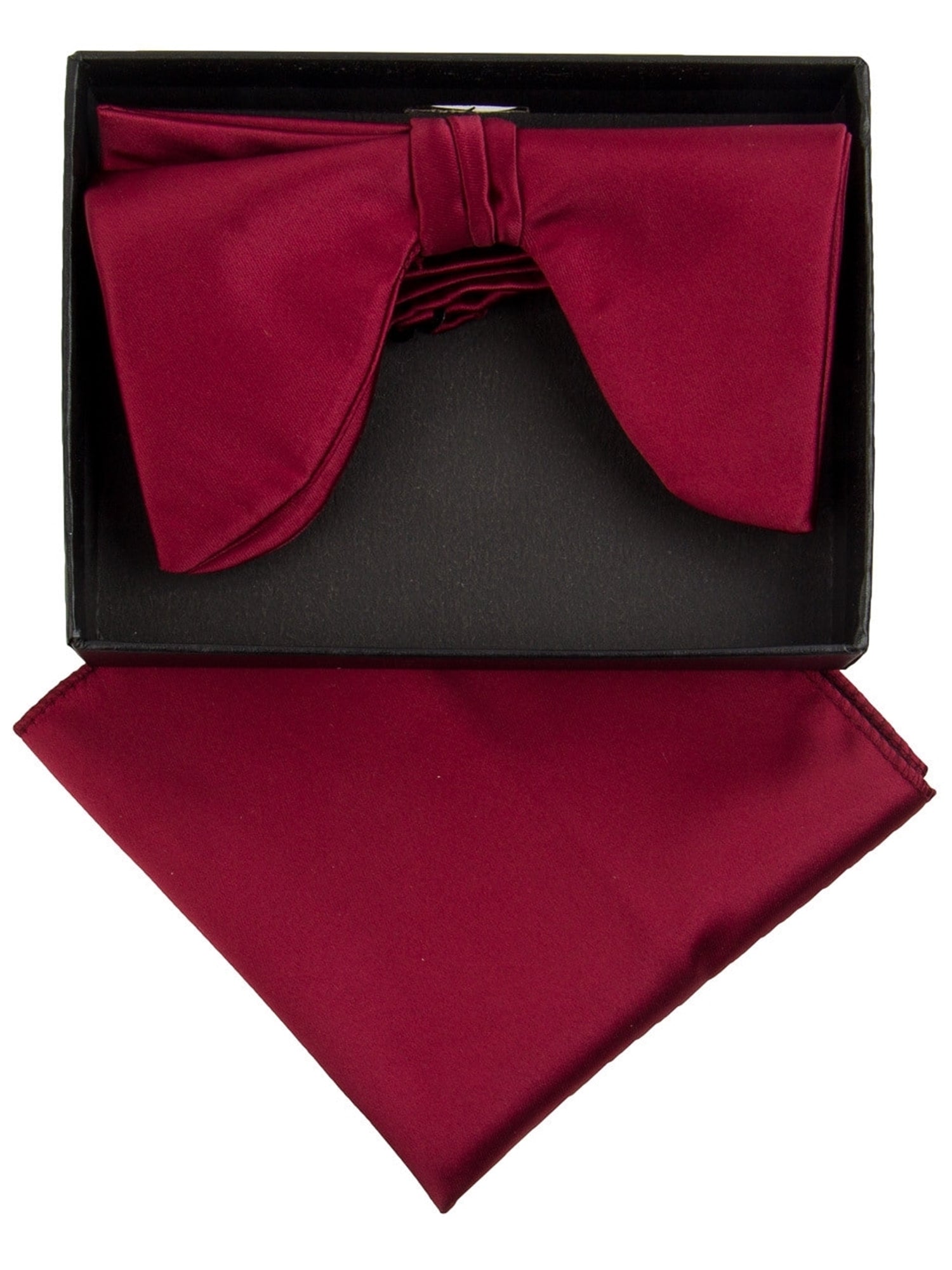 Men's Edwardian Wedding PreTied Tuxedo Bow Tie Adjustable Length W/Hanky Men's Solid Color Bow Tie TheDapperTie Burgundy One Size 