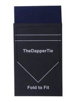 Load image into Gallery viewer, TheDapperTie - Men&#39;s Extra Thick Cotton Flat Pre Folded Pocket Square on Card Prefolded Pocket Squares TheDapperTie Navy Regular 
