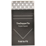 Load image into Gallery viewer, New Men&#39;s Polka Dots 100% Cotton Flat Pre Folded Pocket Square on Card - TheDapperTie Prefolded Pocket Squares TheDapperTie Grey &amp; White  
