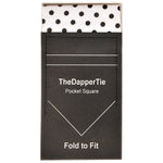 Load image into Gallery viewer, New Men&#39;s Polka Dots 100% Cotton Flat Pre Folded Pocket Square on Card - TheDapperTie Prefolded Pocket Squares TheDapperTie White &amp; Black  
