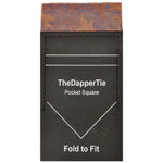 Load image into Gallery viewer, TheDapperTie - New Men&#39;s Paisley Flat Pre Folded Pocket Square on Card Prefolded Pocket Squares TheDapperTie Navy &amp; Light Brown Regular 
