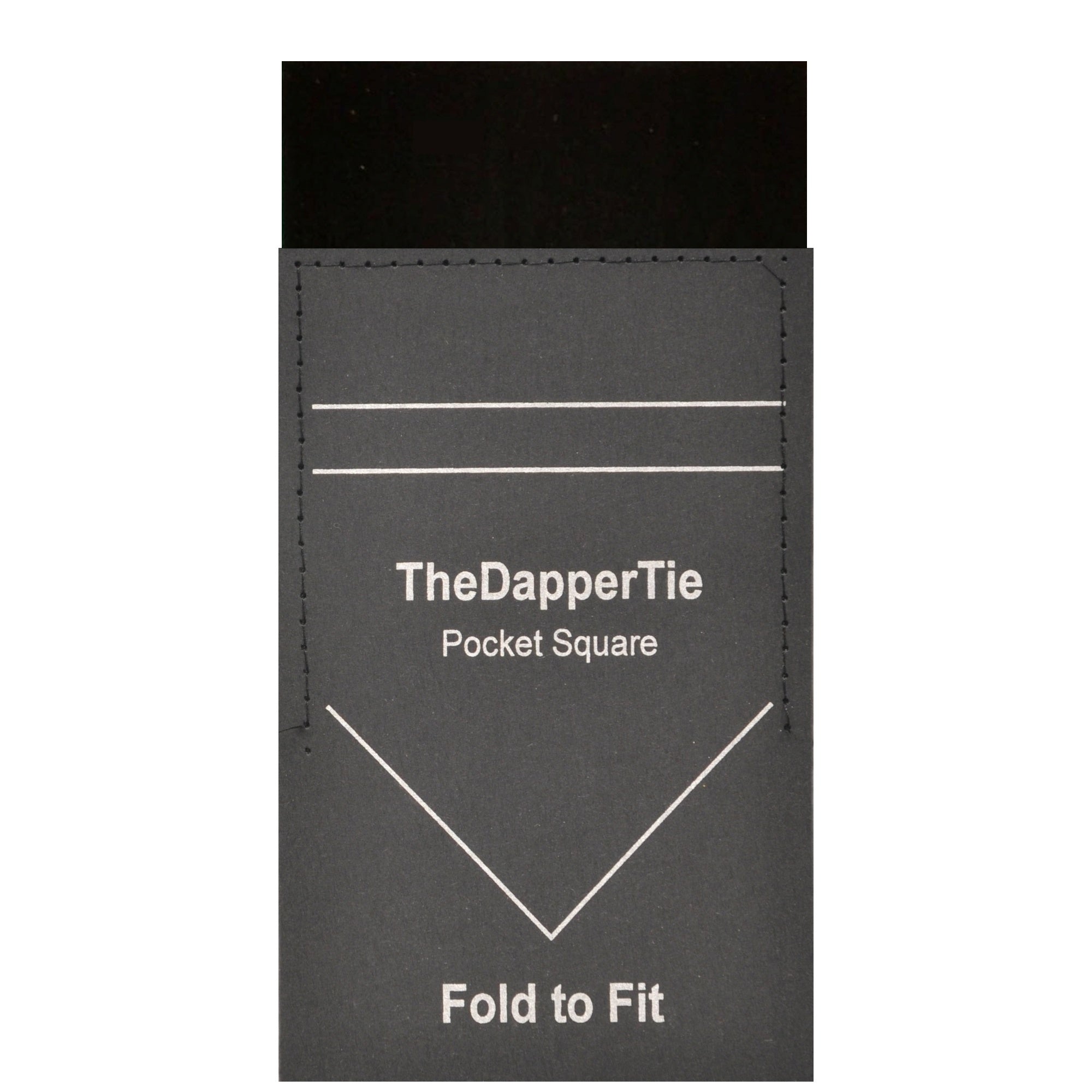TheDapperTie - Men's Solid Color Satin Flat Pre Folded Pocket Square on Card Prefolded Pocket Squares TheDapperTie Black Regular 