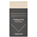 Load image into Gallery viewer, TheDapperTie - Men&#39;s Solid Color Satin Flat Pre Folded Pocket Square on Card Prefolded Pocket Squares TheDapperTie Ivory Regular 
